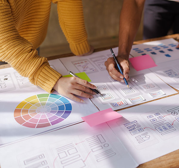 Woman using smartphone happily